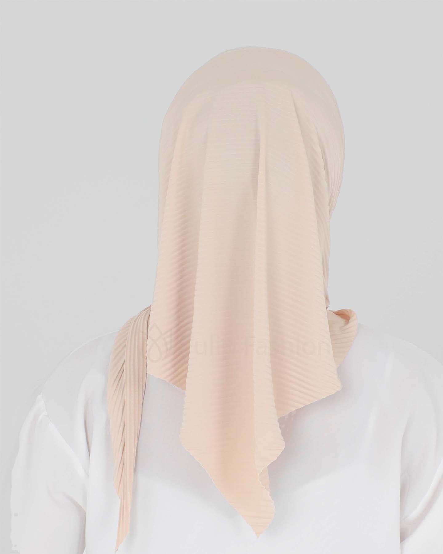 Hijab - Square Lycra Striped - Light Beige