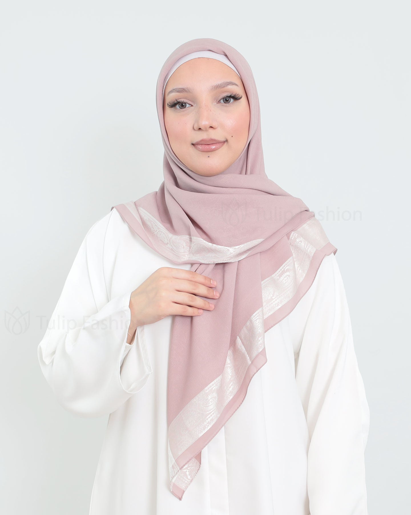 Hijab - Square Chiffon 120 cm - Powder Pink