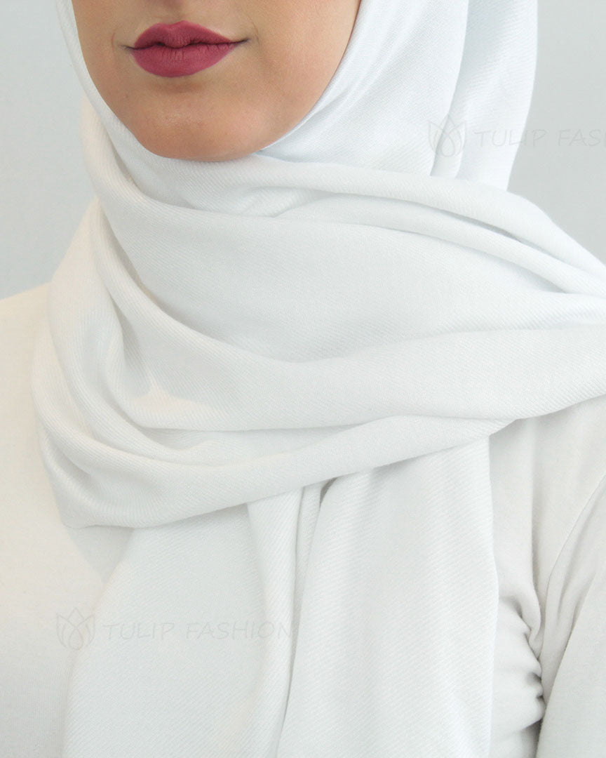 Hijab - Luxury Pashmina - White