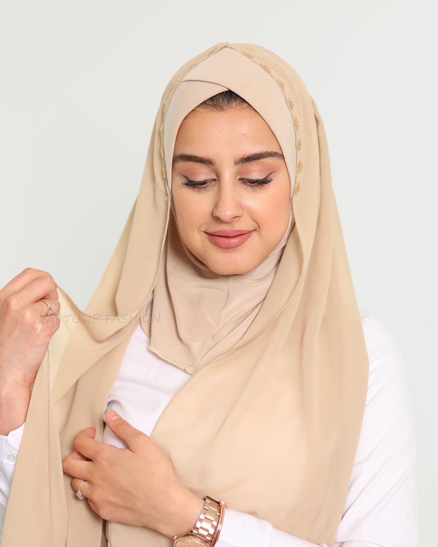 Hijab - Instant Chiffon Lamar - Beige