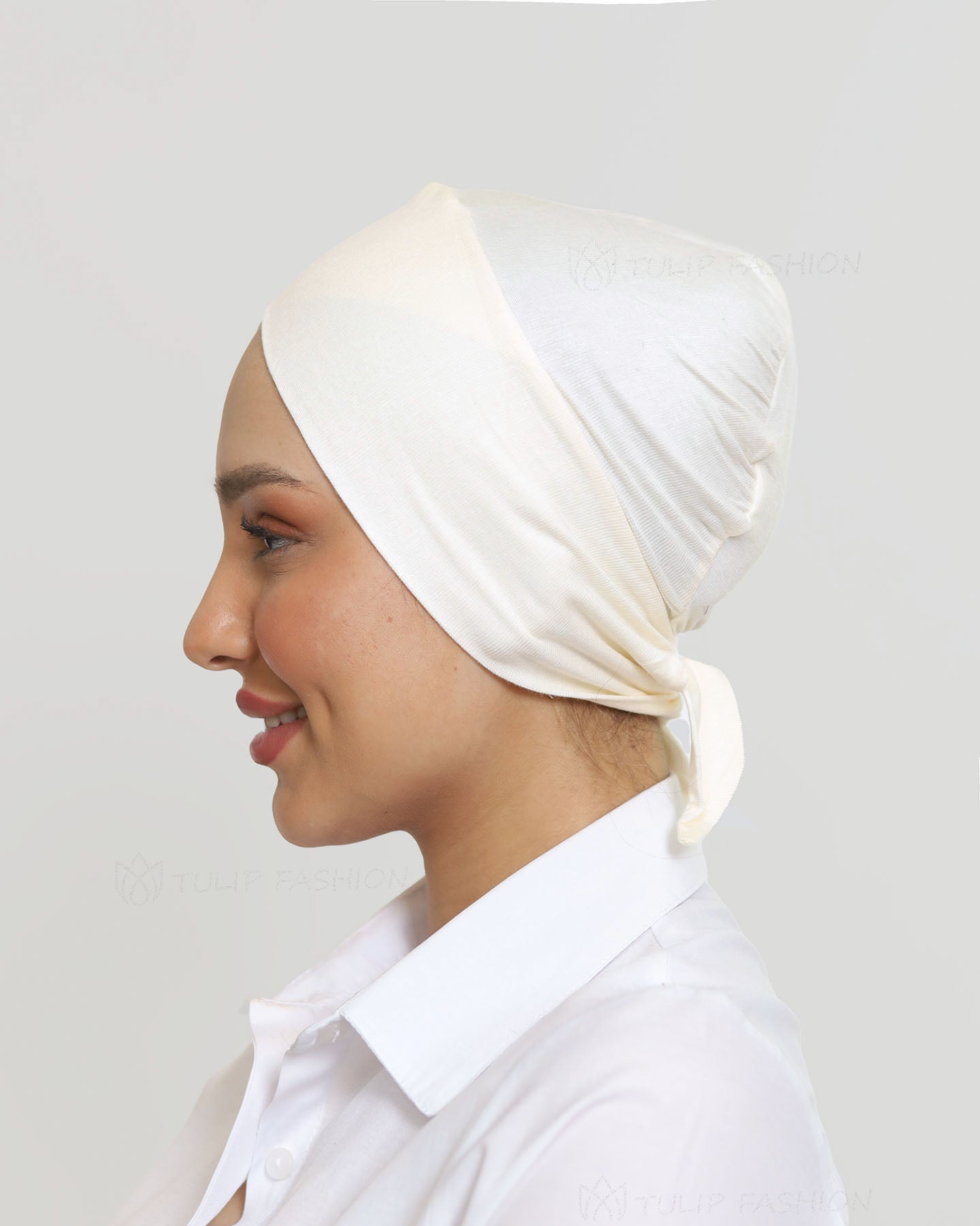 Cap - Cross Tie-back - Off-White