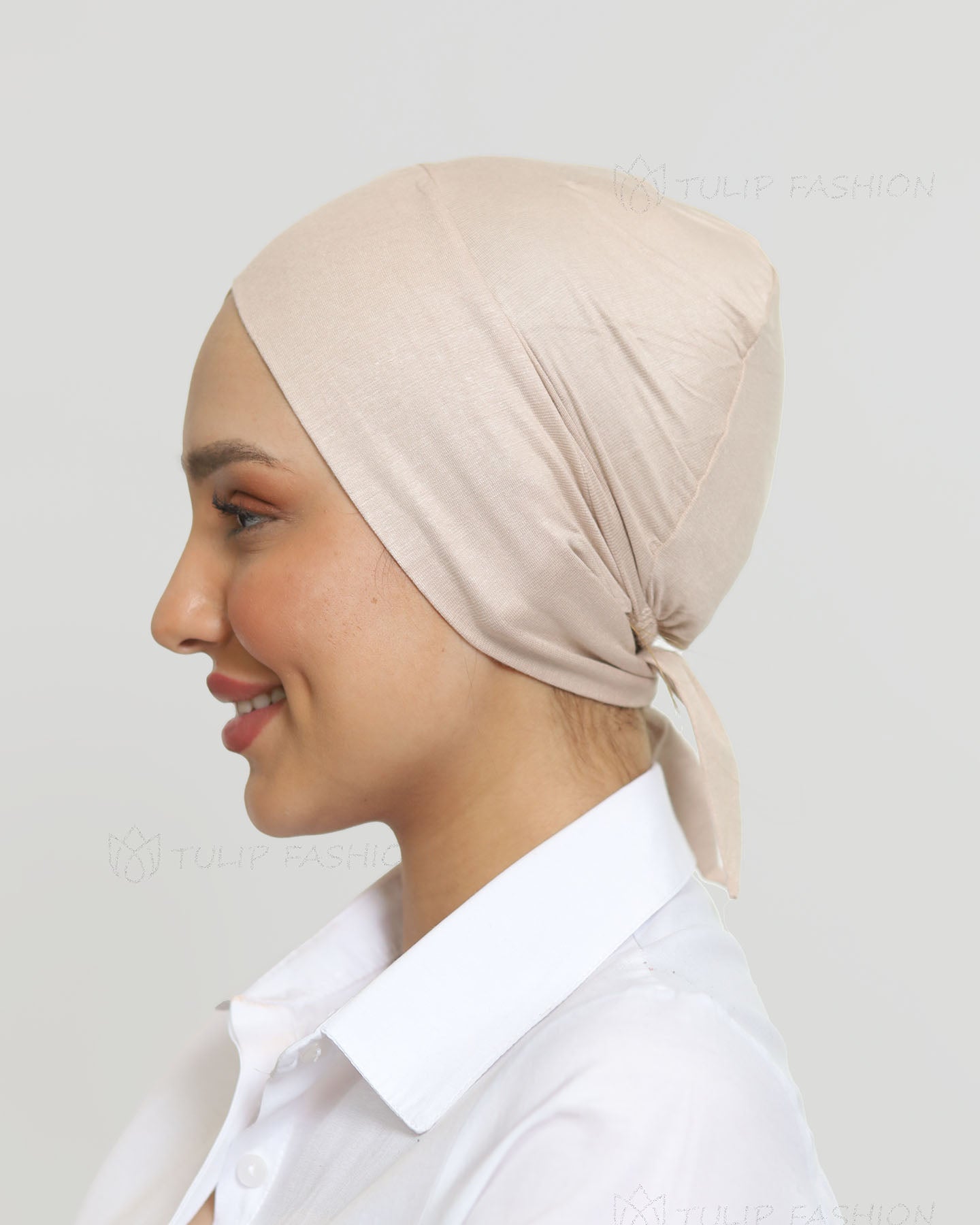 Cap - Cross Tie-back - Beige