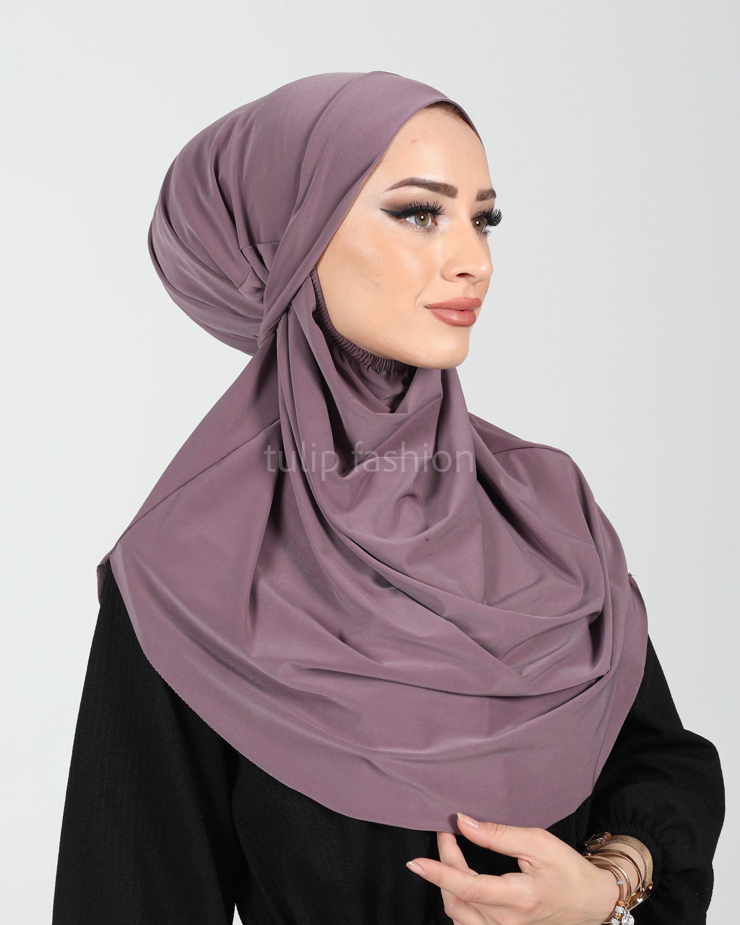 Hijab - Instant lycra with band - Purple