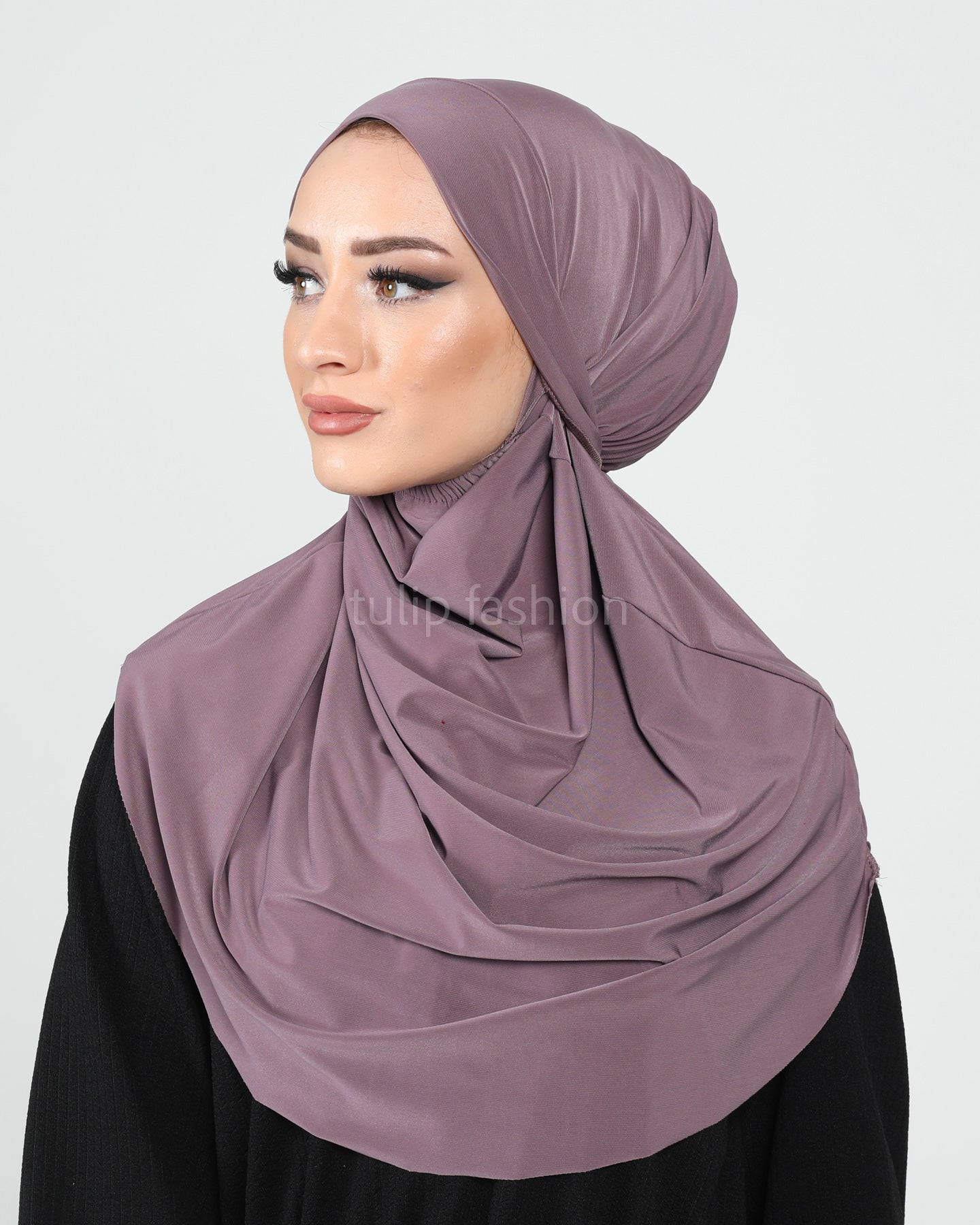 Hijab - Instant lycra with band - Purple