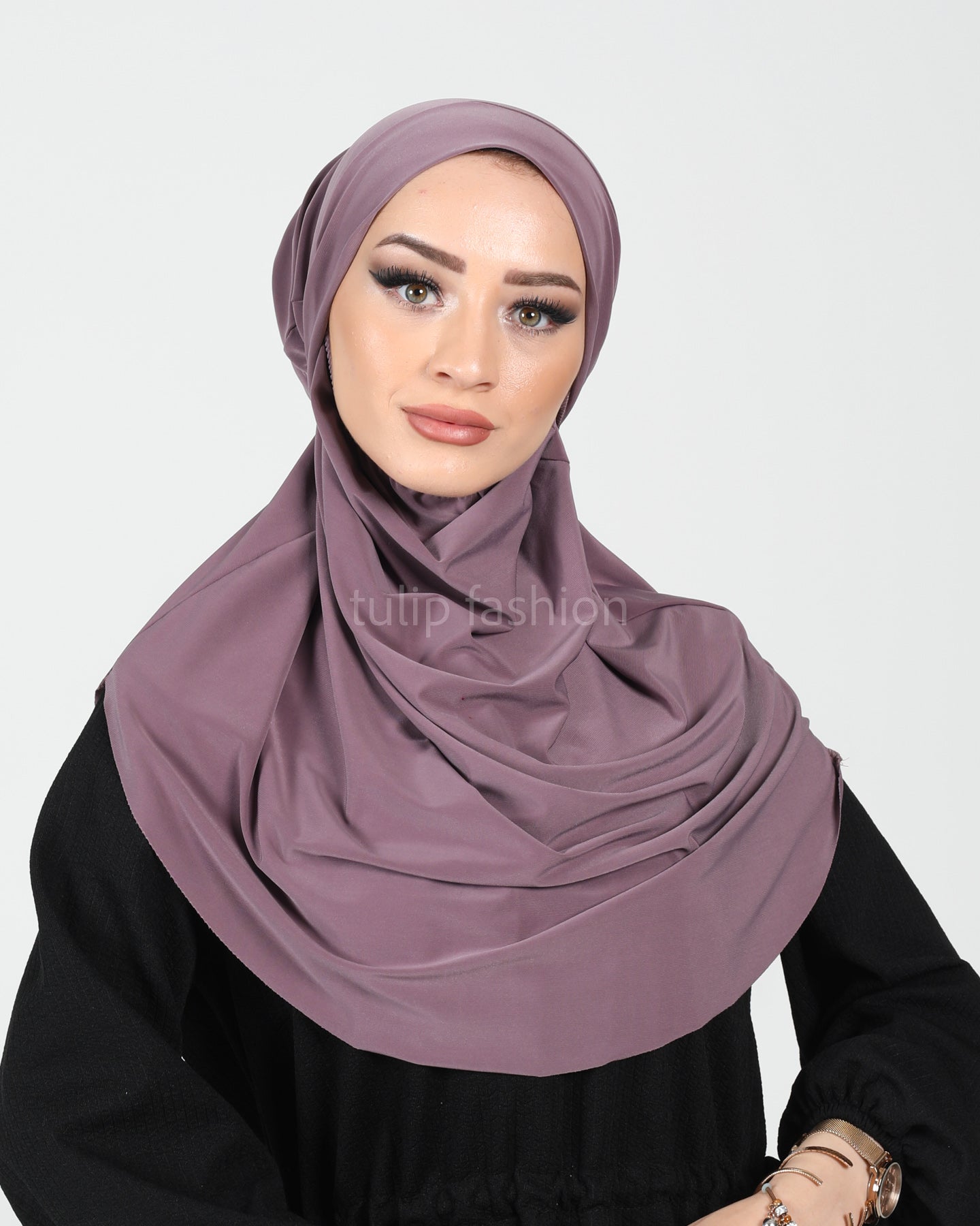 Hijab - Instant lycra with band - Purple