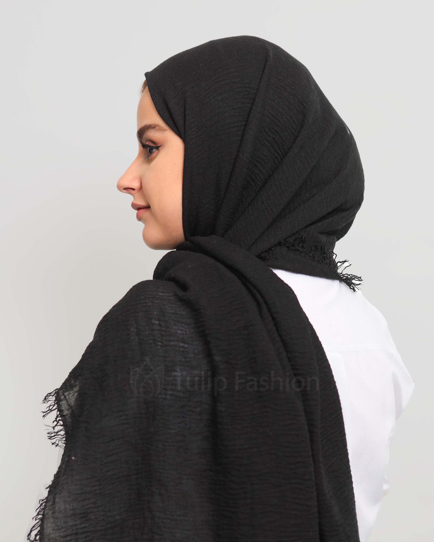 Hijab - Crinkle cotton - Black