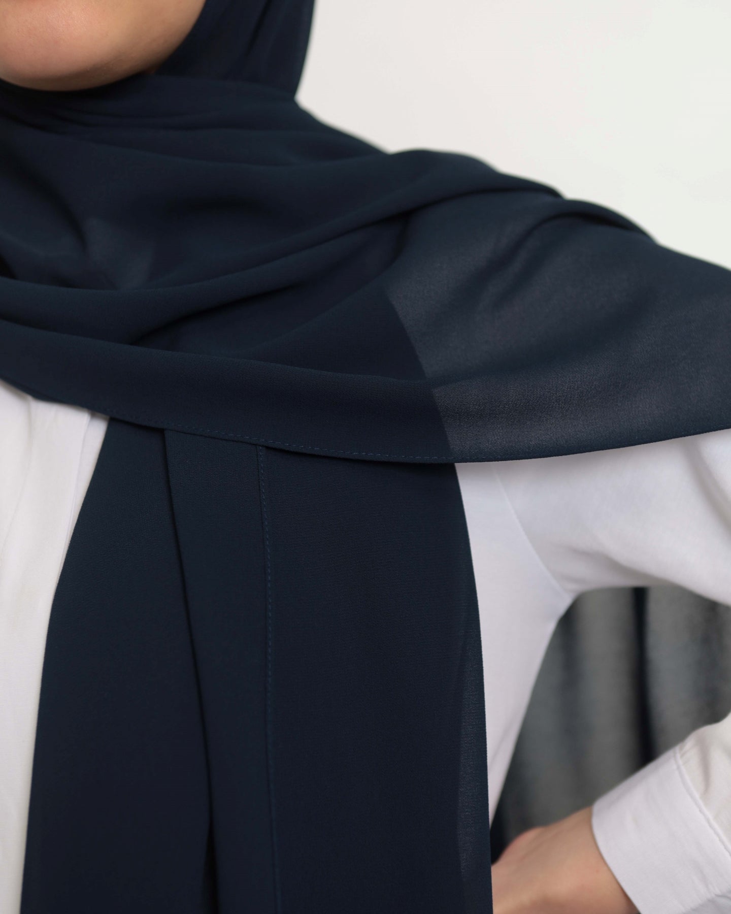 Premium Chiffon Hijab - Midnight Blue