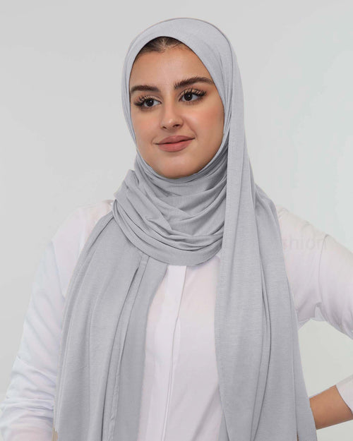 Premium Jersey Hijab - Light Gray