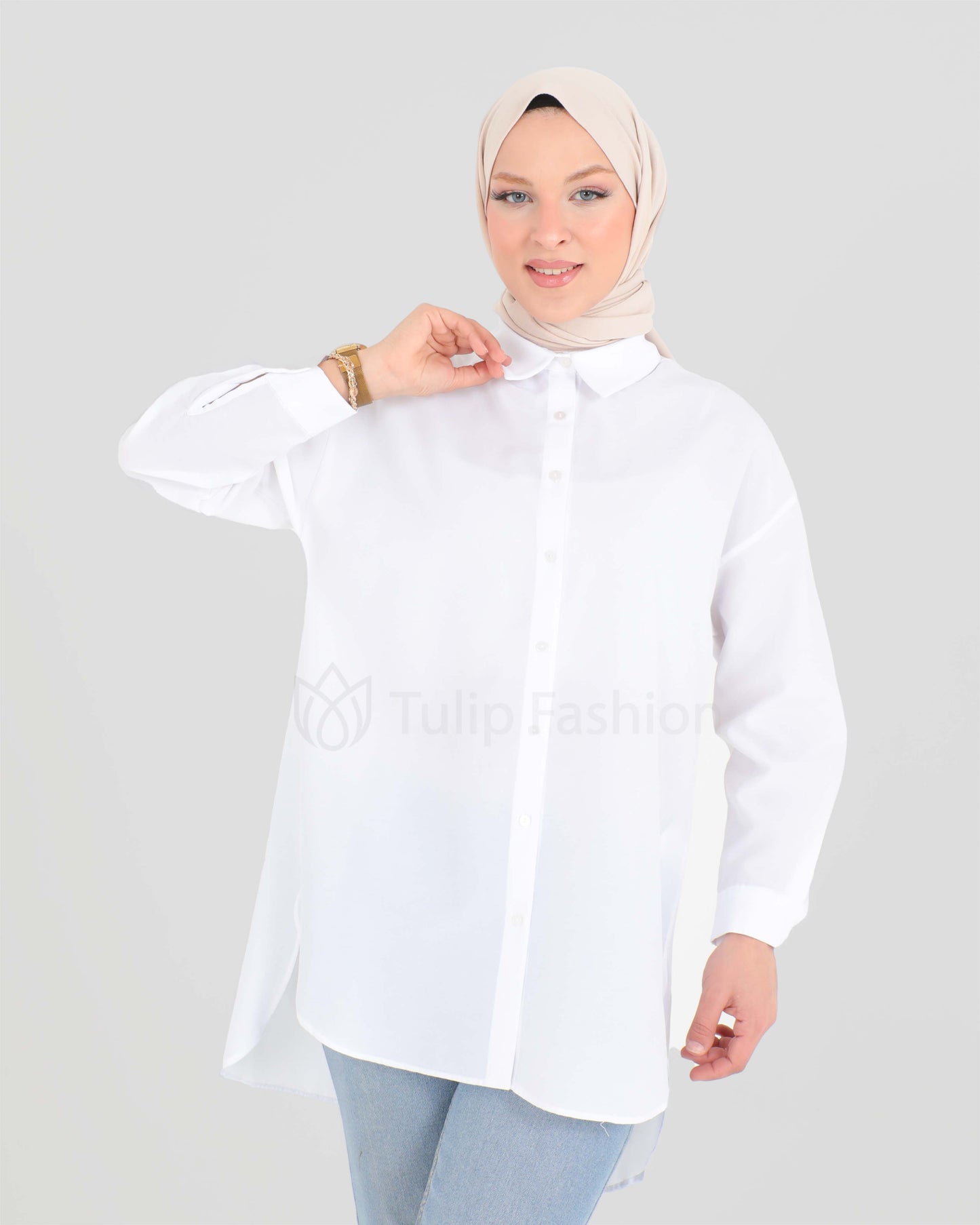 Long-sleeved shirt - White