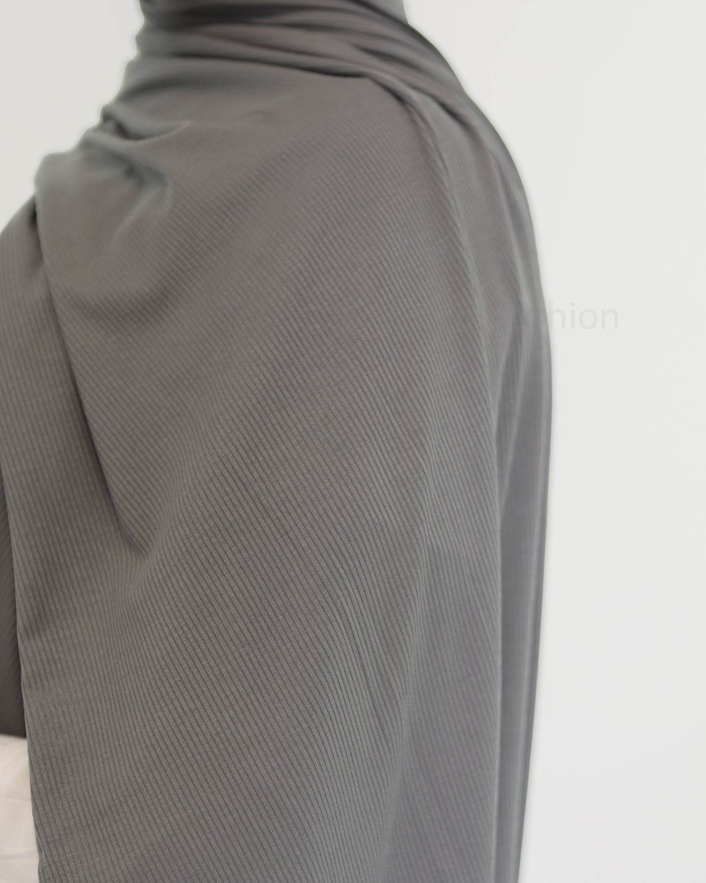 Hijab - Bamboo Ribbed Jersey - Dark Gray