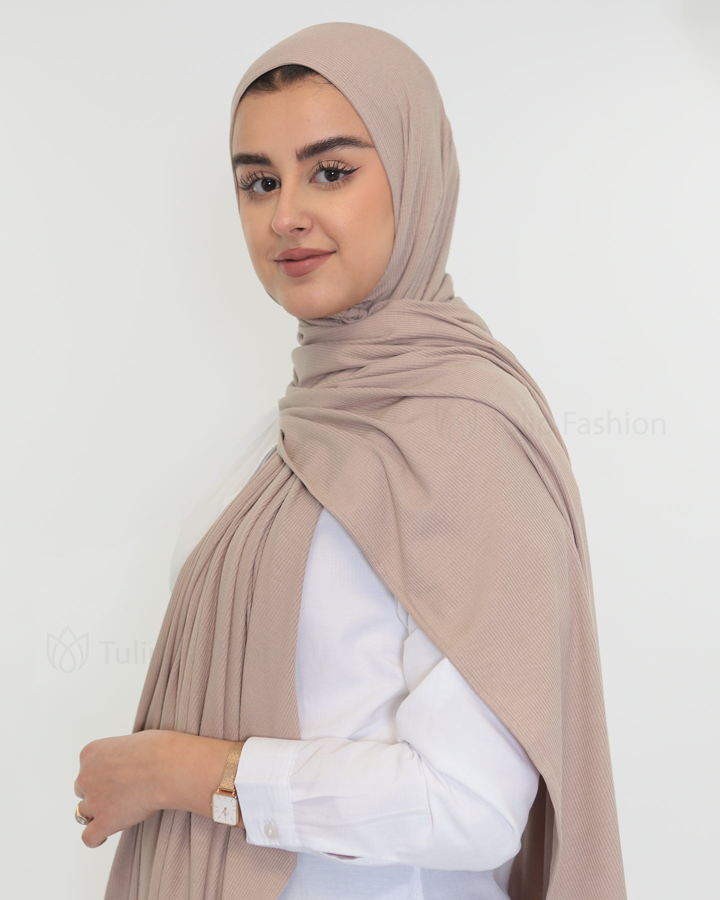 Hijab - Bamboo Ribbed Jersey - Taupe