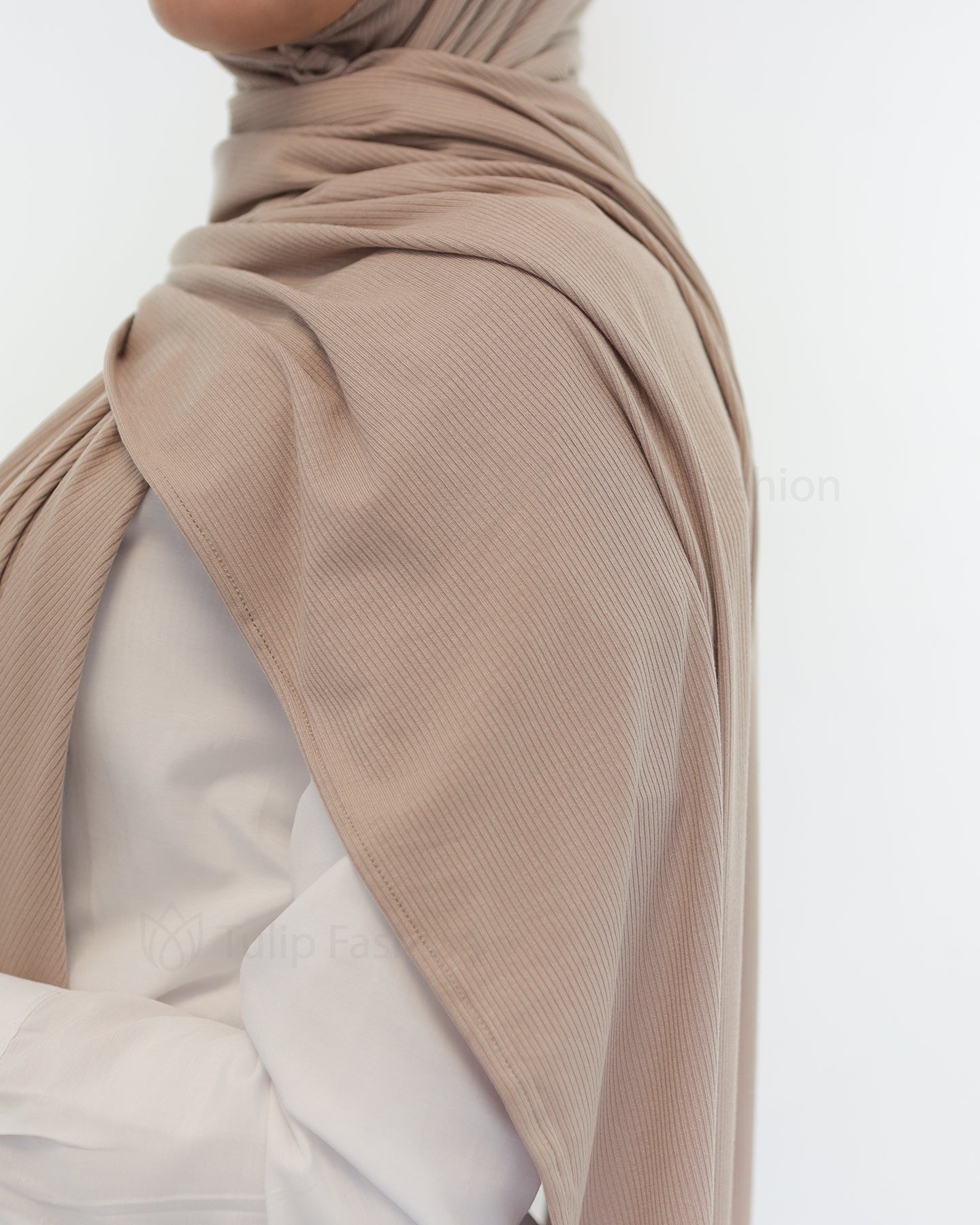 Hijab - Bamboo Ribbed Jersey - Taupe