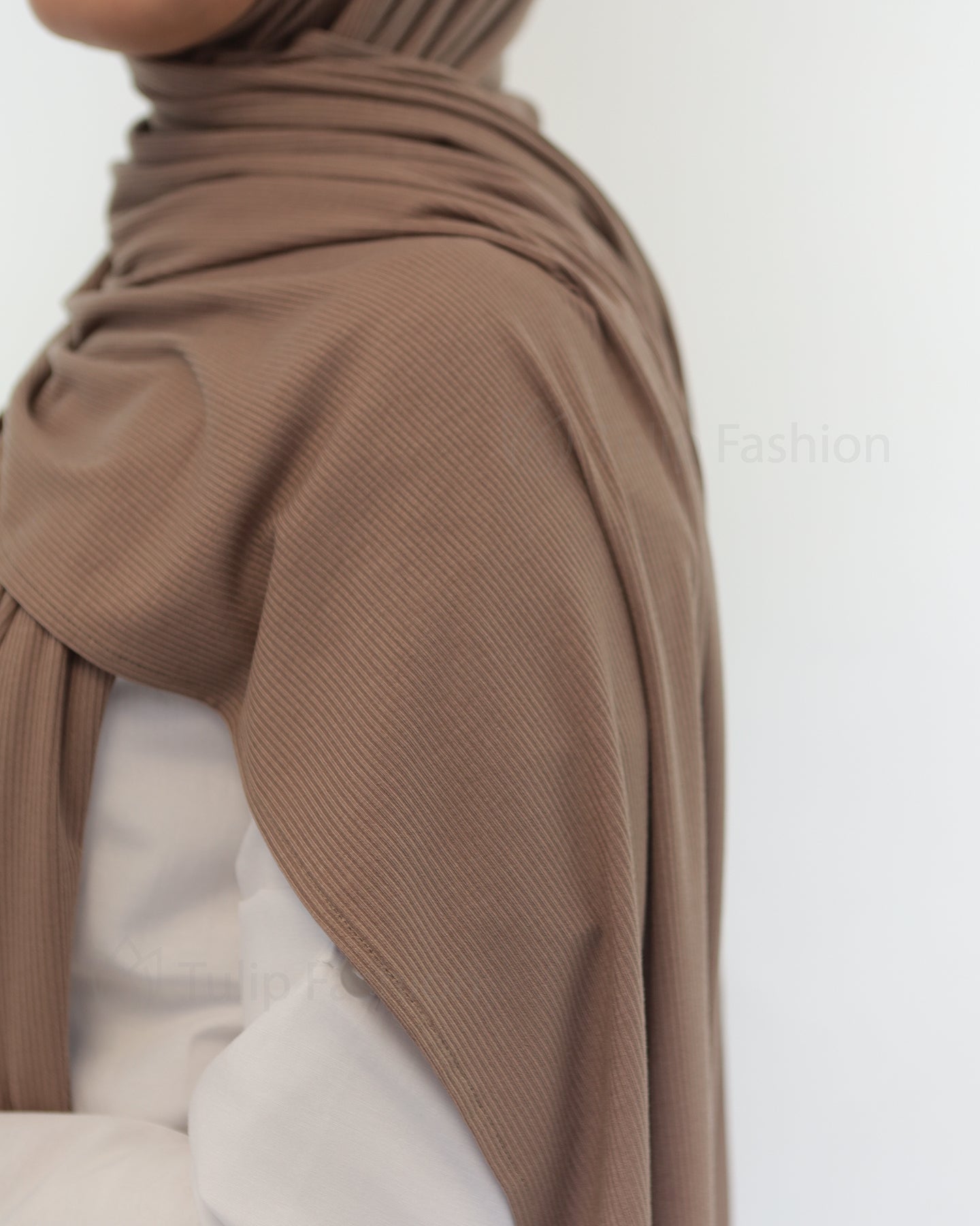 Hijab - Bamboo Ribbed Jersey - Brown