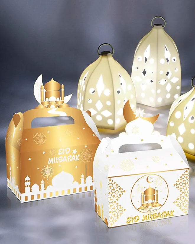 Gift box - Eid Mubarak - White and Gold - 12 pack