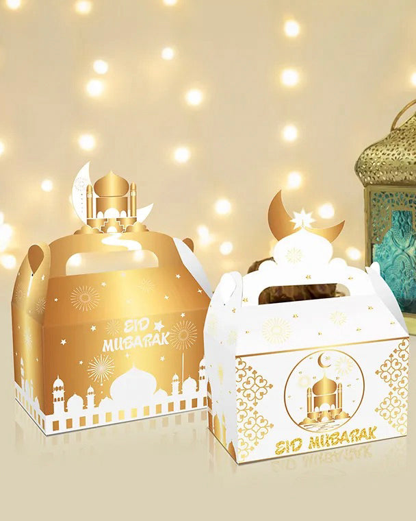 Gift box - Eid Mubarak - White and Gold - 12 pack