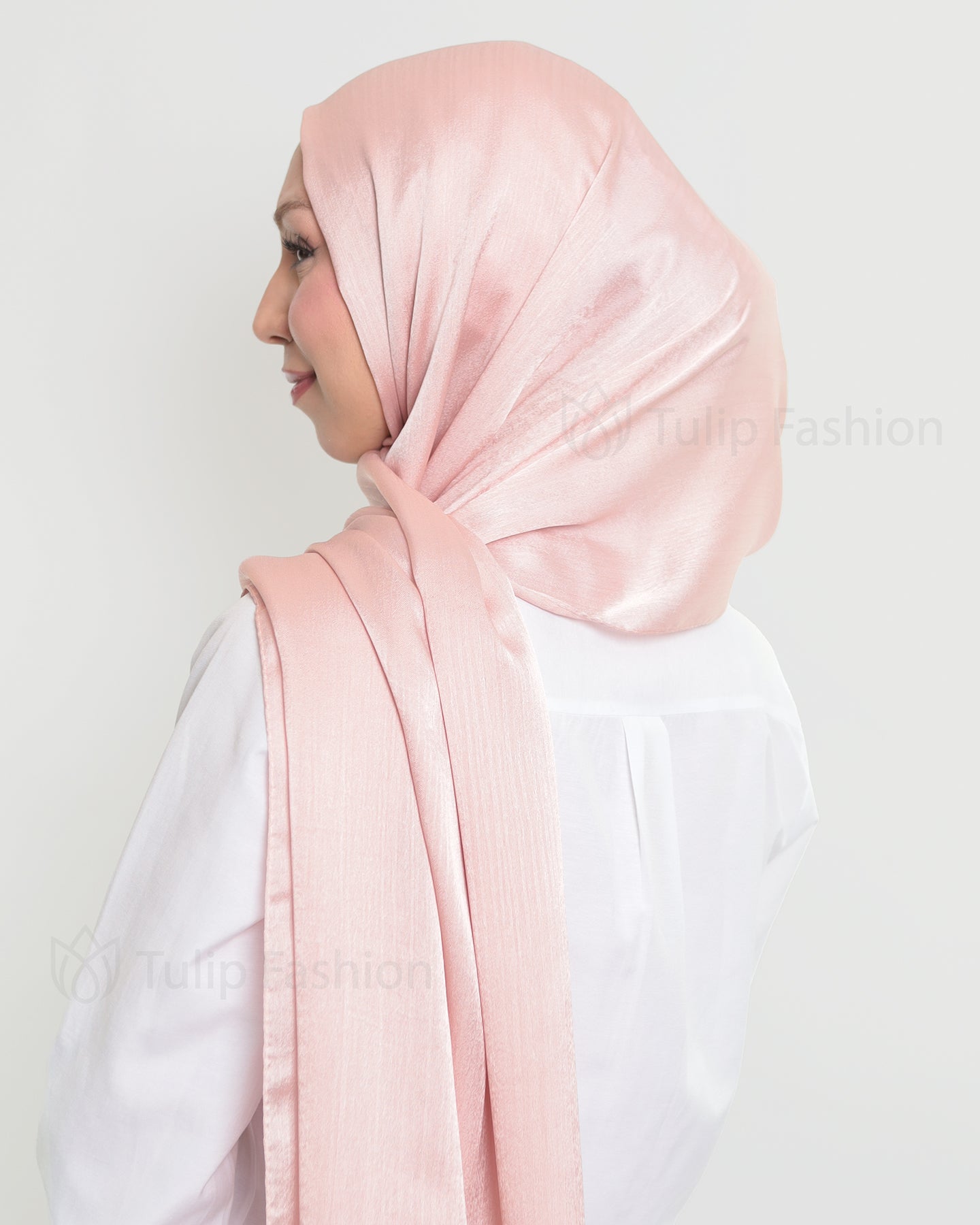 Hijab - Metallic Satin - Light Pink