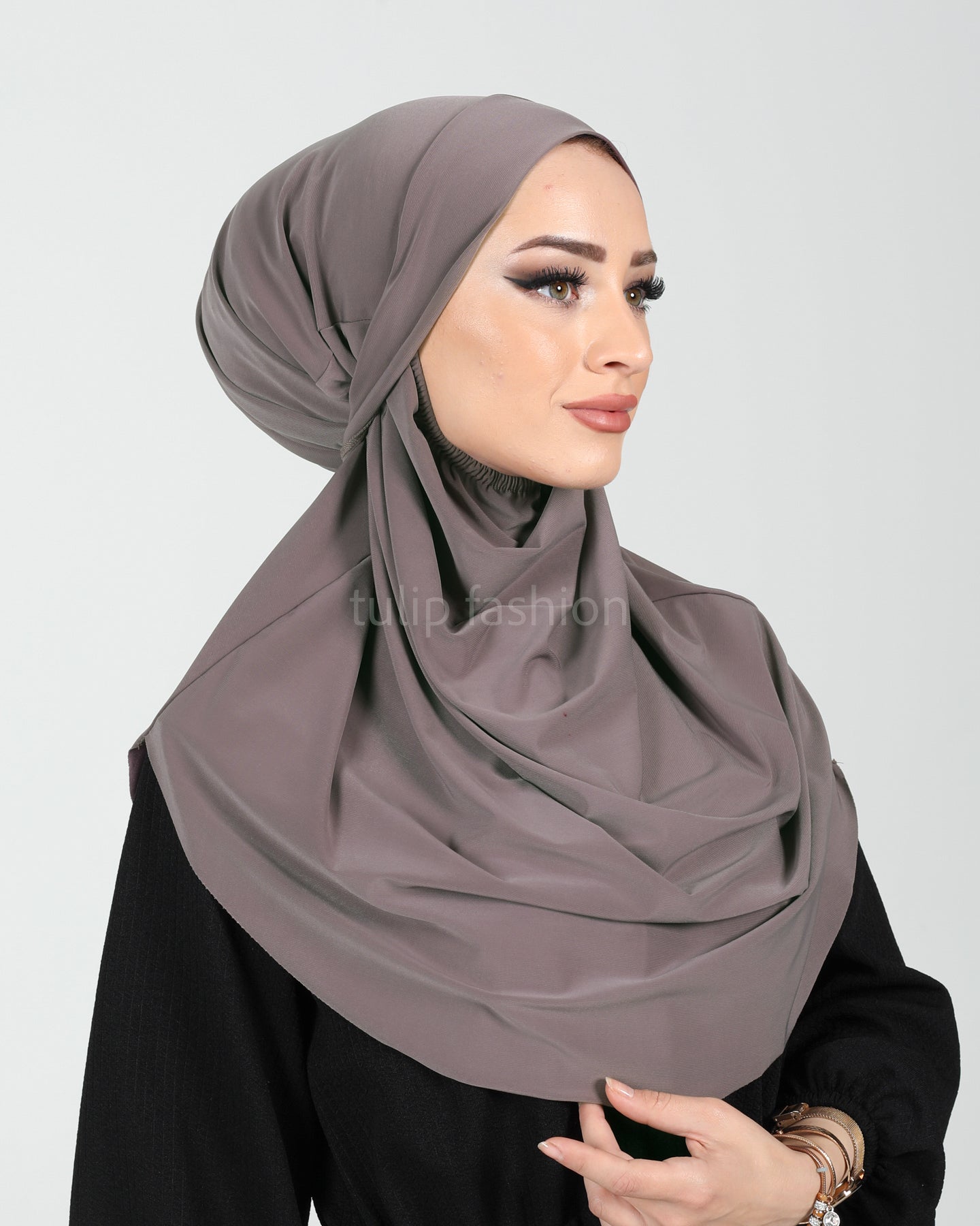 Hijab - Instant lycra with band - Taupe