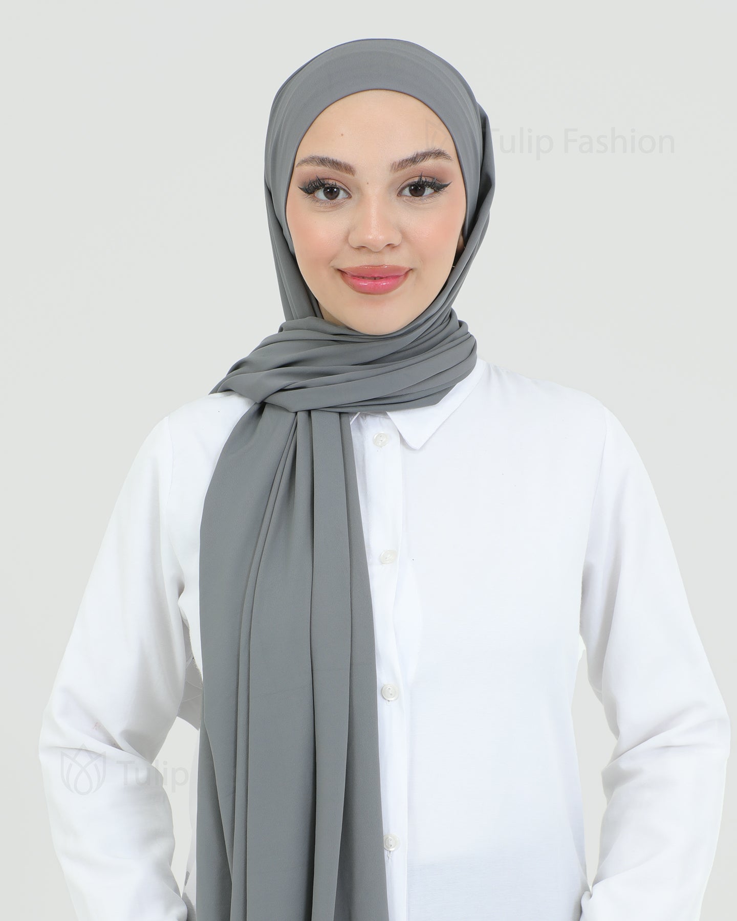Hijab - Instant lycra with band - Dark Gray