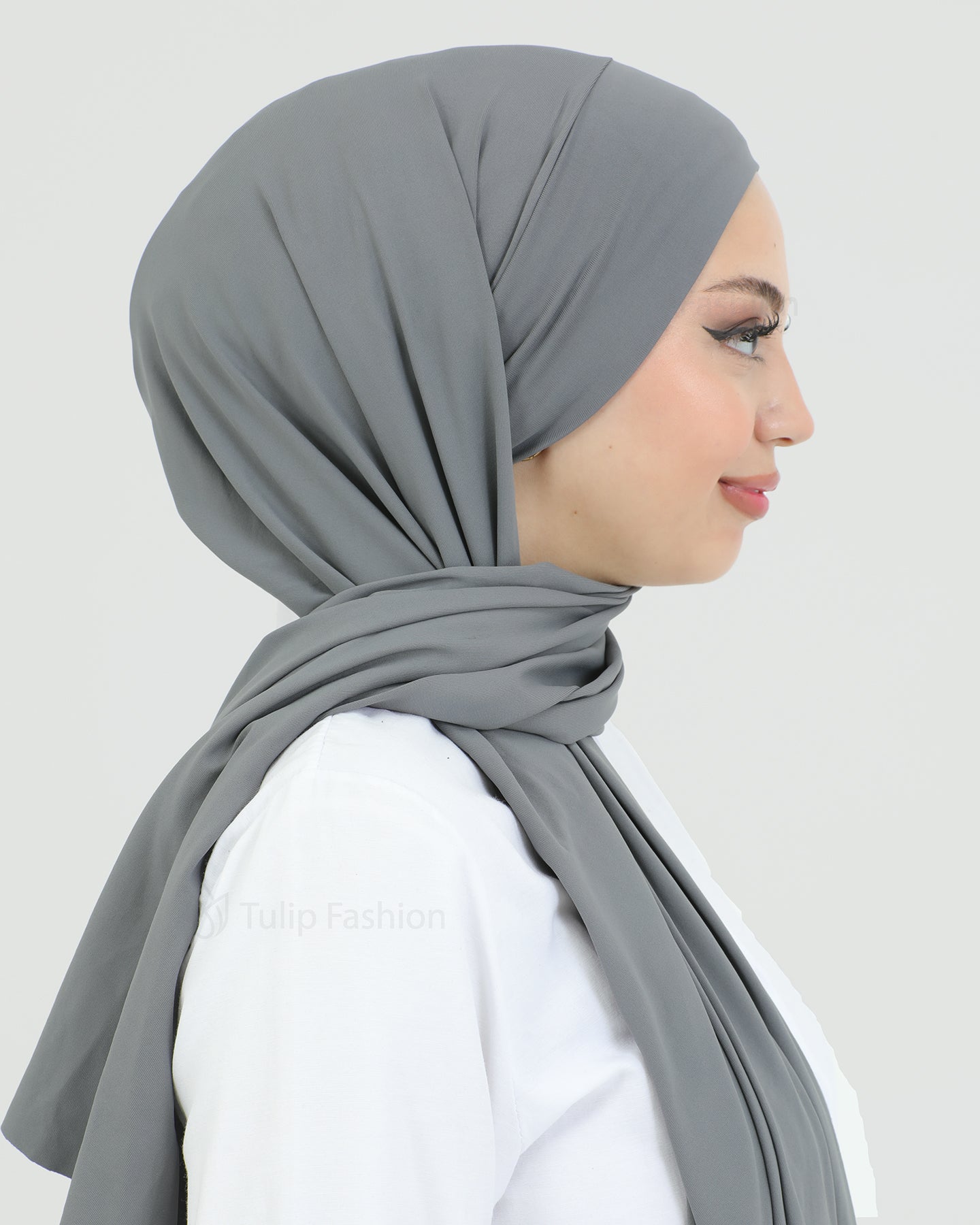 Hijab - Instant lycra with band - Dark Gray