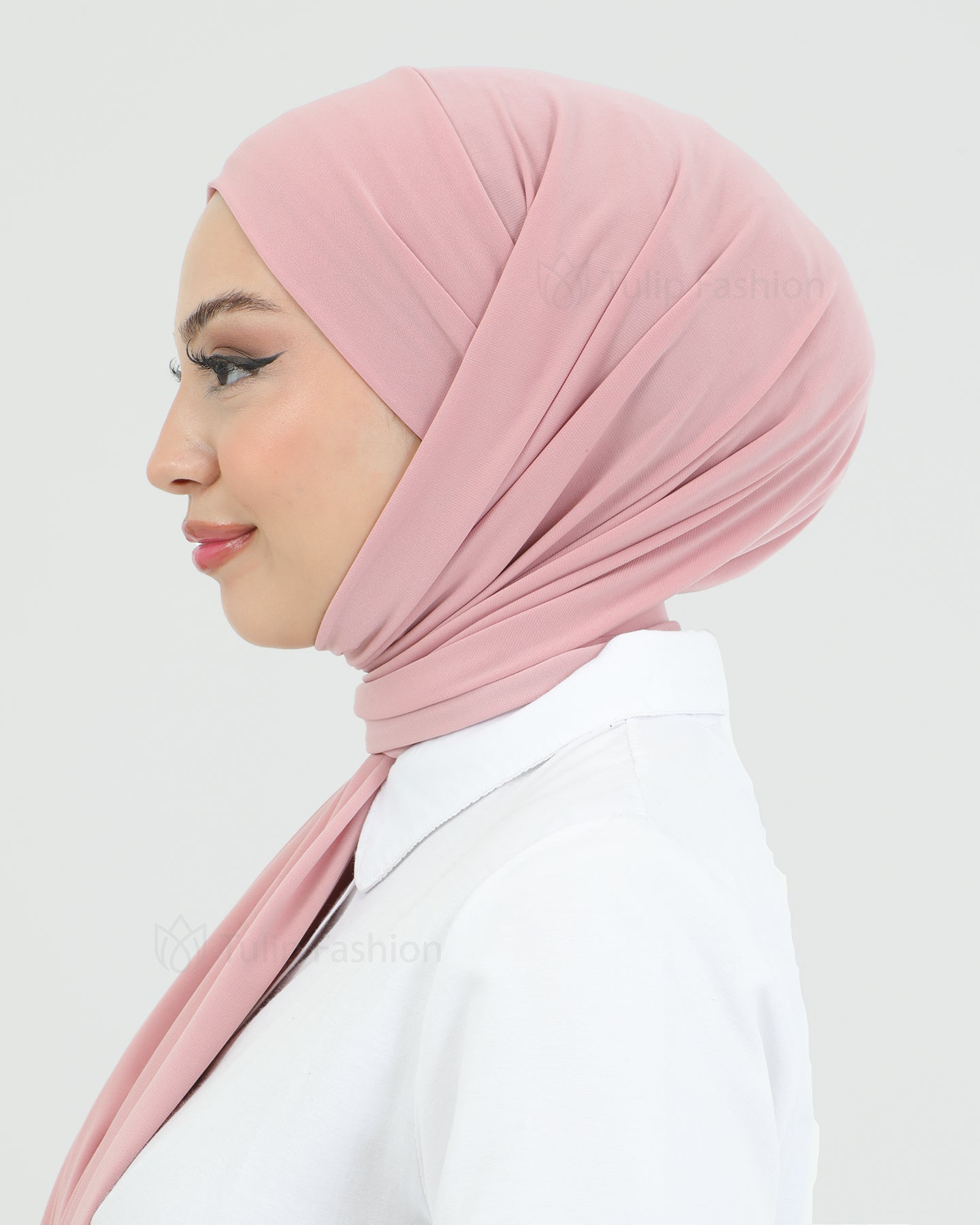 Hijab - Instant lycra with band - Light Pink