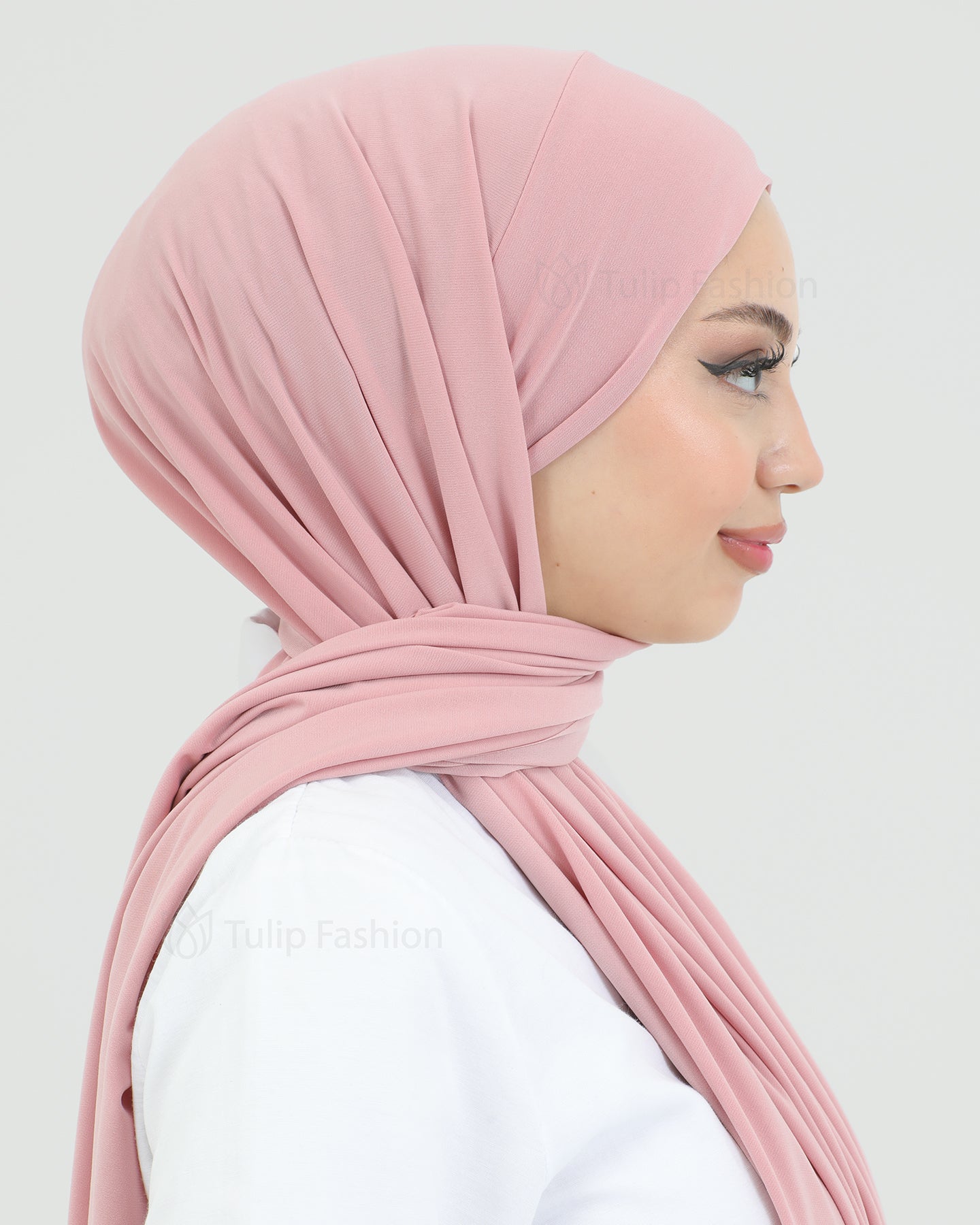 Hijab - Instant lycra with band - Light Pink