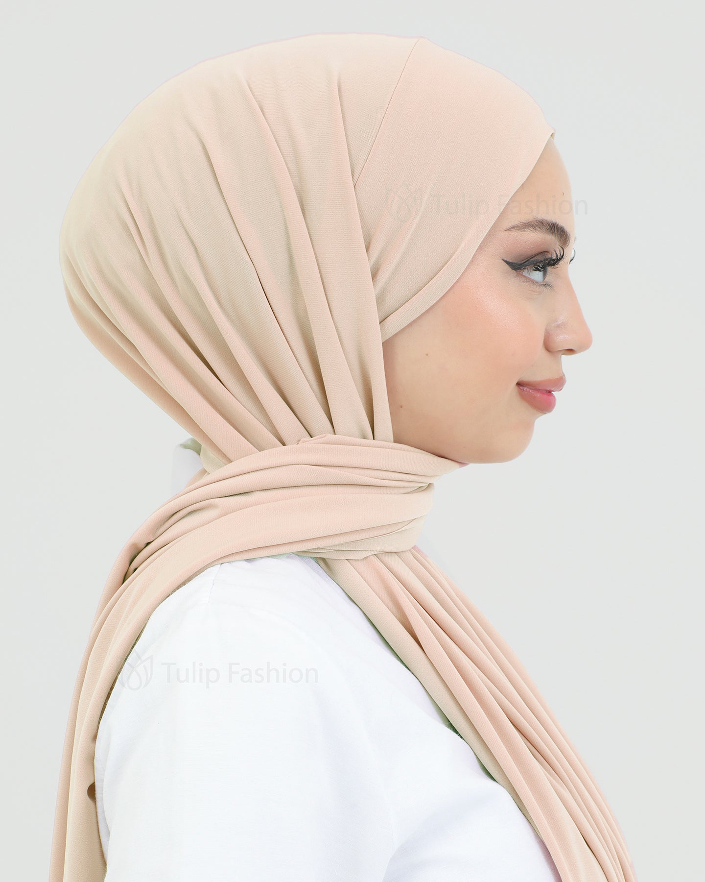 Hijab - Instant lycra with band - Beige