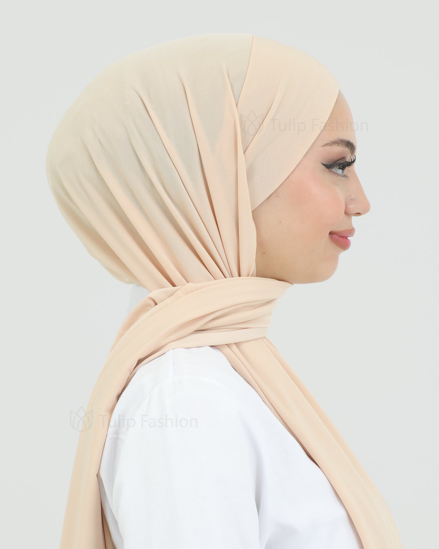 Hijab - Instant lycra with band - Camel Beige