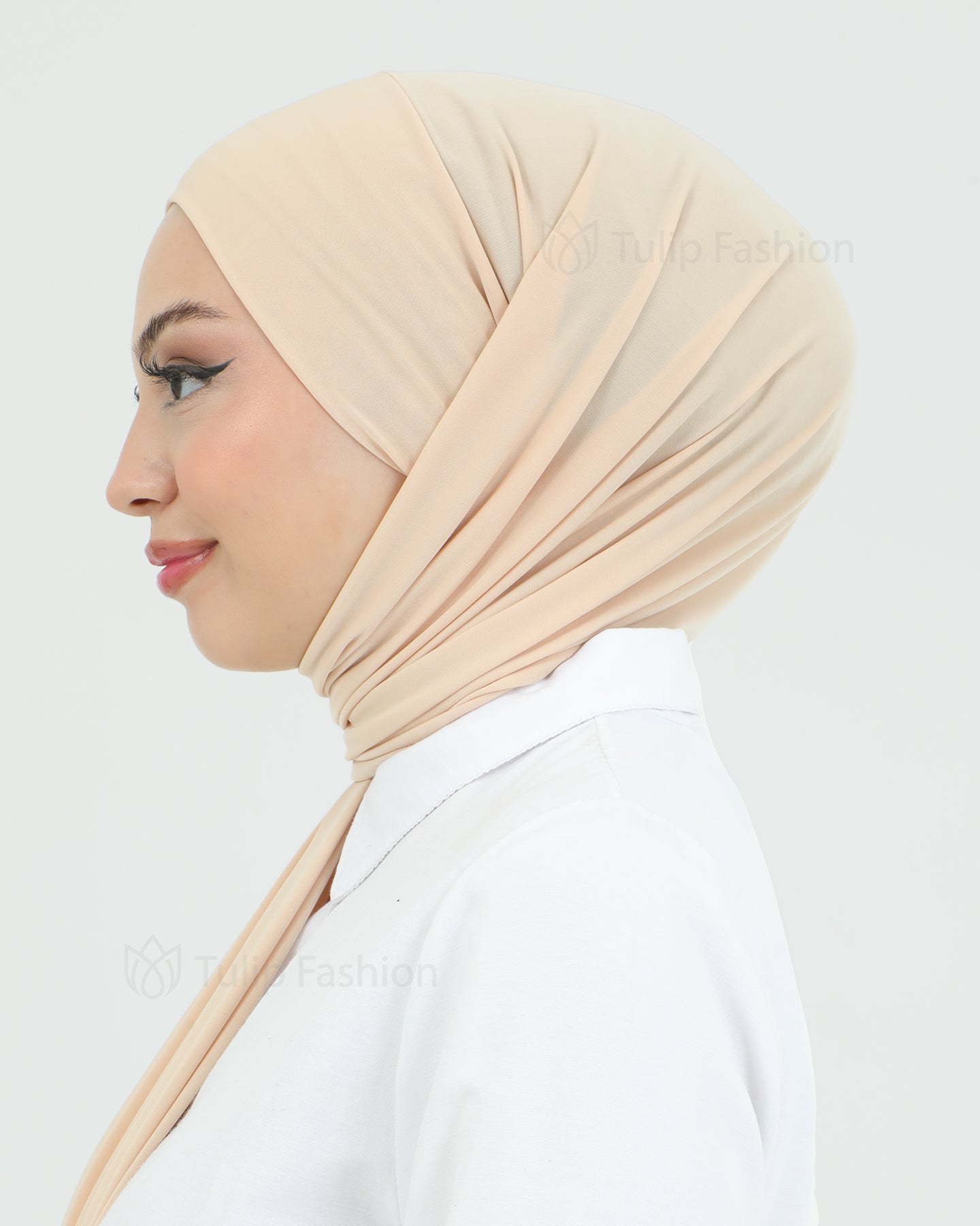 Hijab - Instant lycra with band - Camel Beige