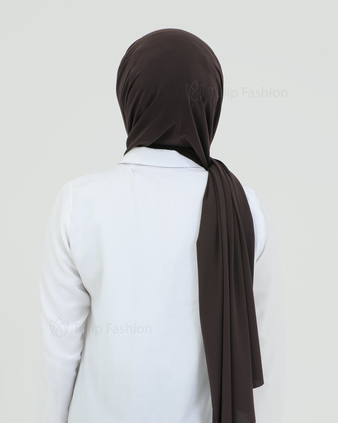 Hijab - Instant lycra with band - Dark Brown
