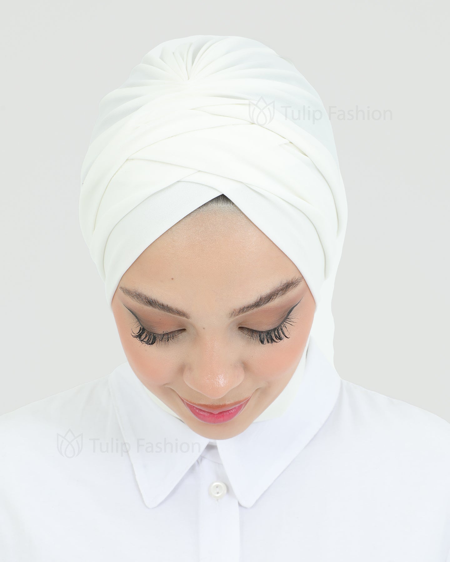 Turban with shawl - Tulia - Off-White