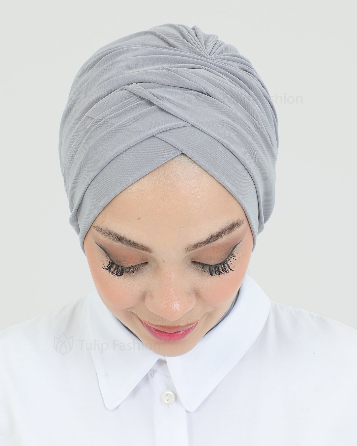 Turban with shawl - Tulia - Gray