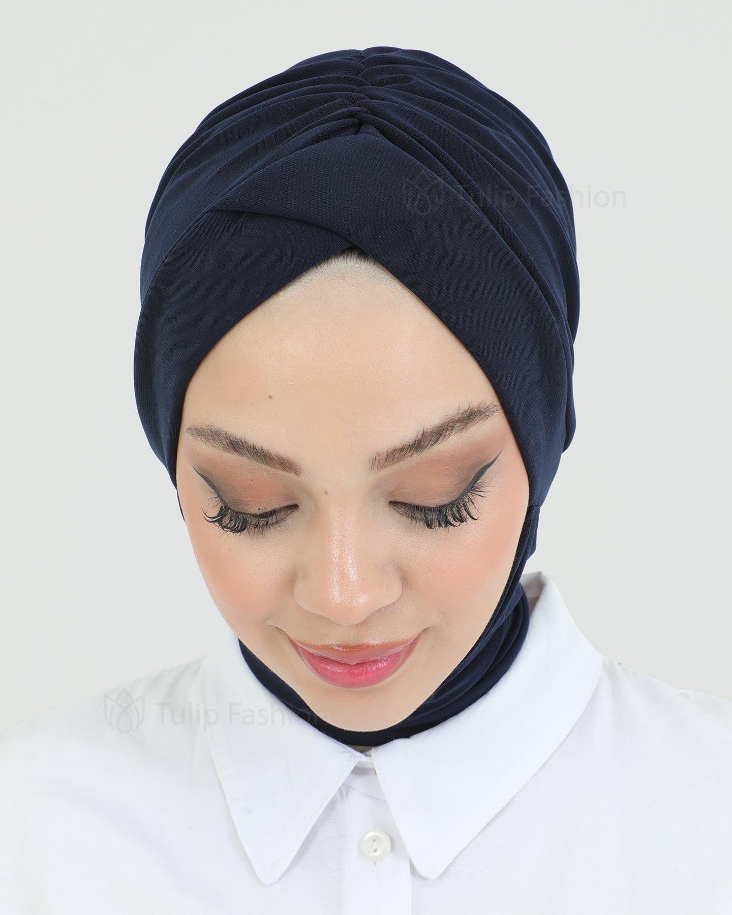 Turban with shawl - Tulin - Midnight blue