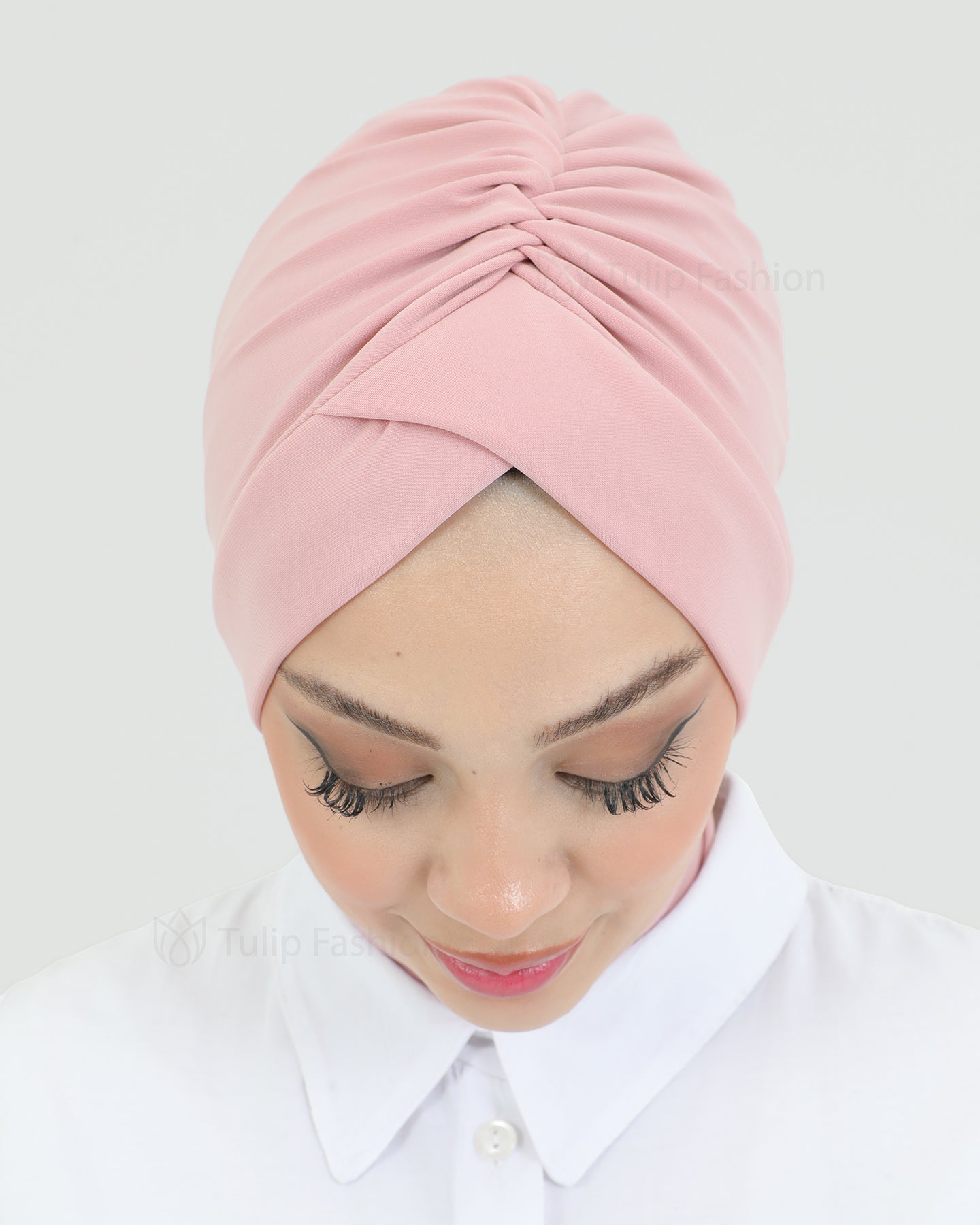 Turban with shawl - Tulin - Light Pink