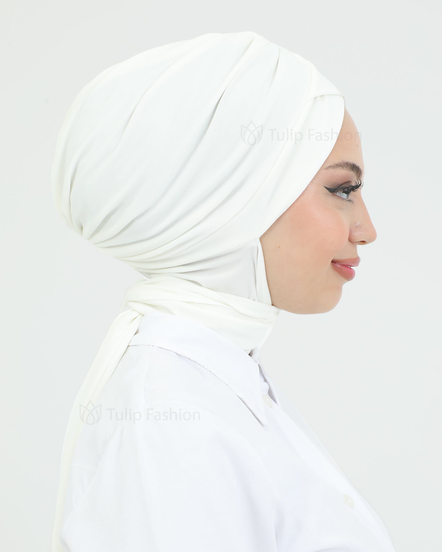 Turban with shawl - Tulin - Off-White