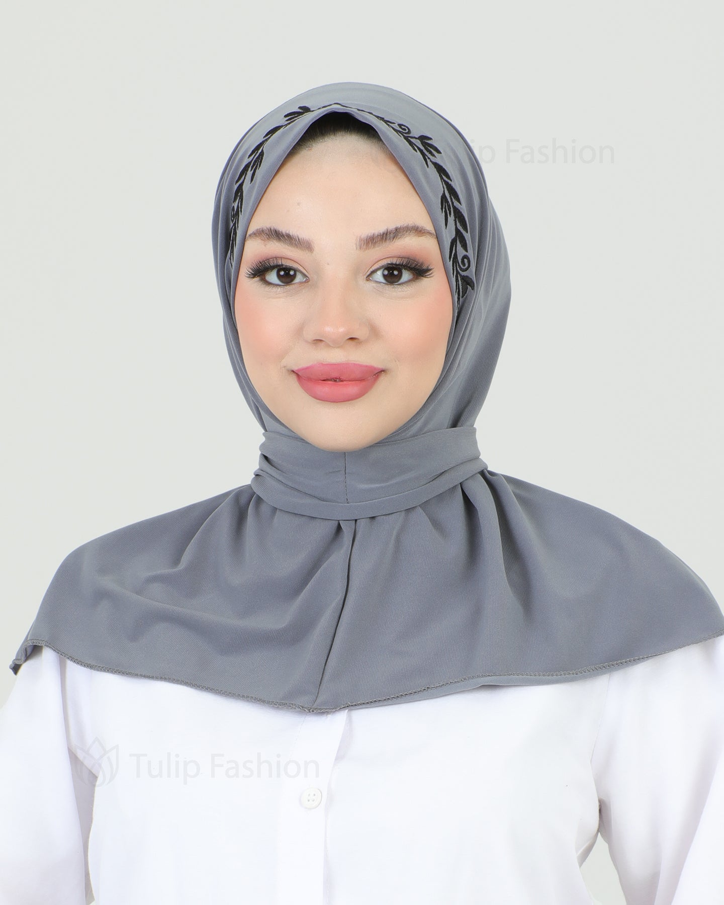 Hijab - Instant Lycra Leaf - Gray
