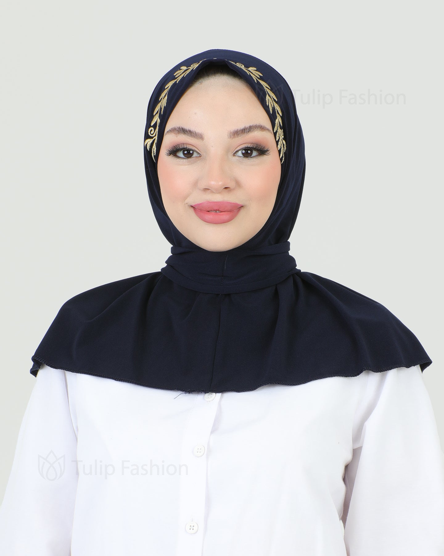 Hijab - Instant Lycra Leaf - Midnight Blue
