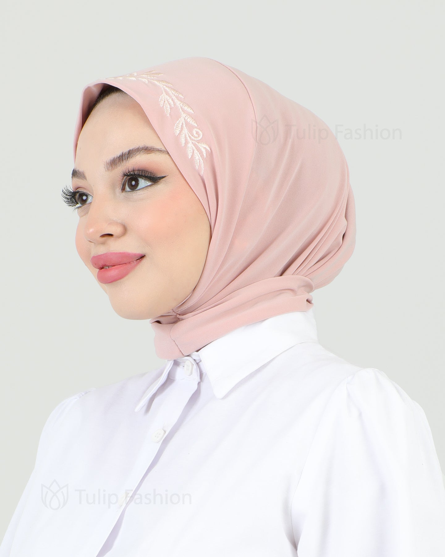 Hijab - Instant Lycra Leaf - Pink