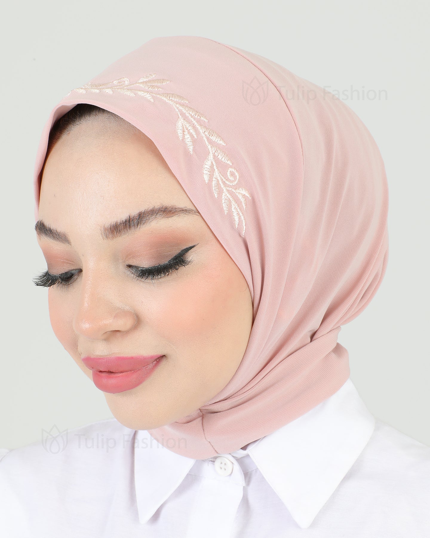 Hijab - Instant Lycra Leaf - Pink