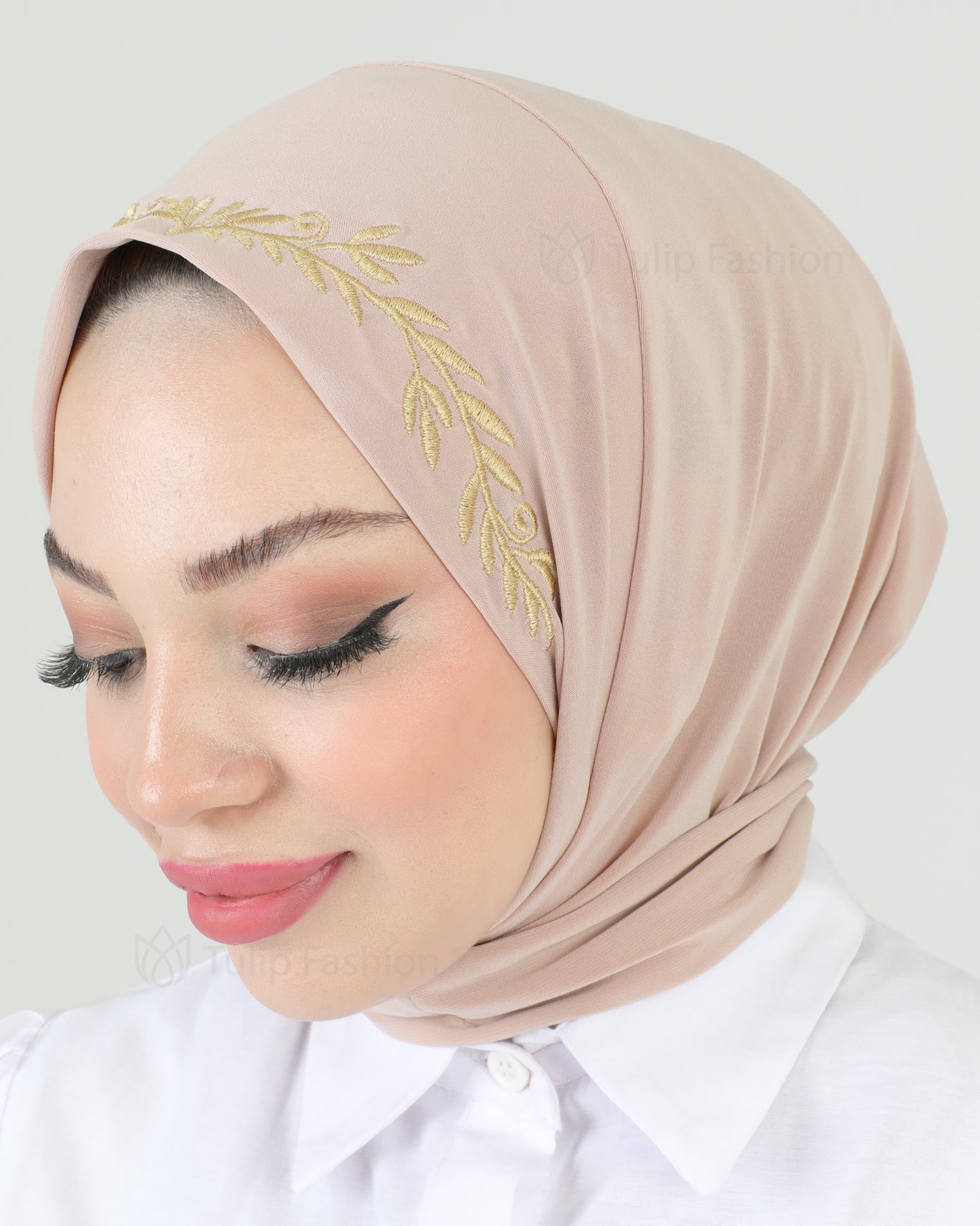 Hijab - Instant Lycra Leaf - Beige