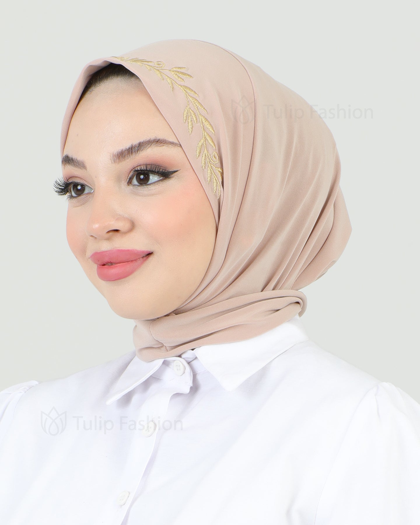 Hijab - Instant Lycra Leaf - Beige