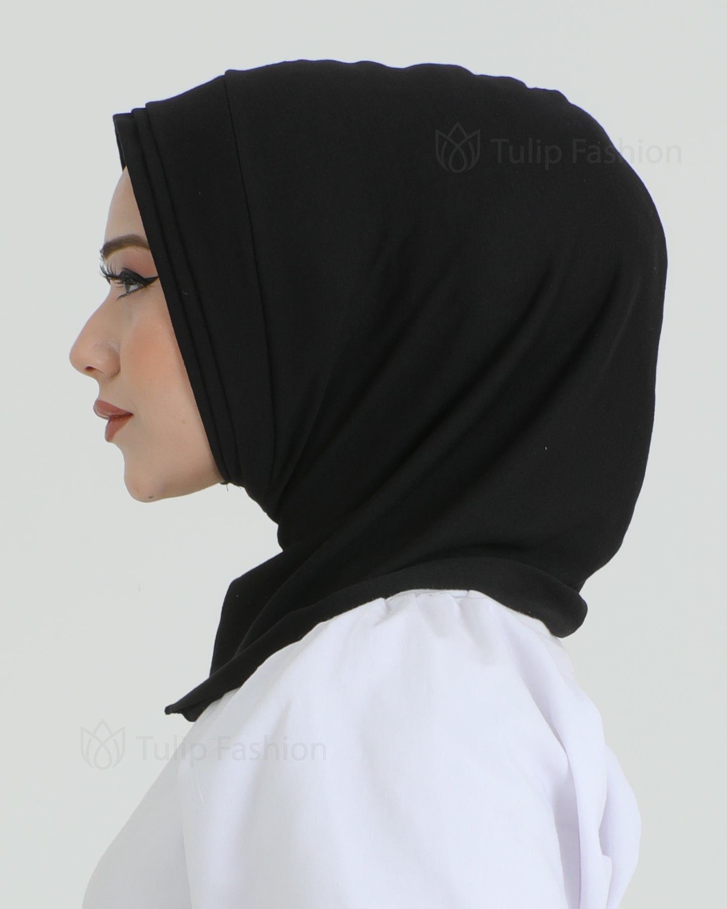 Hijab - Jersey Stripes One Piece - Black
