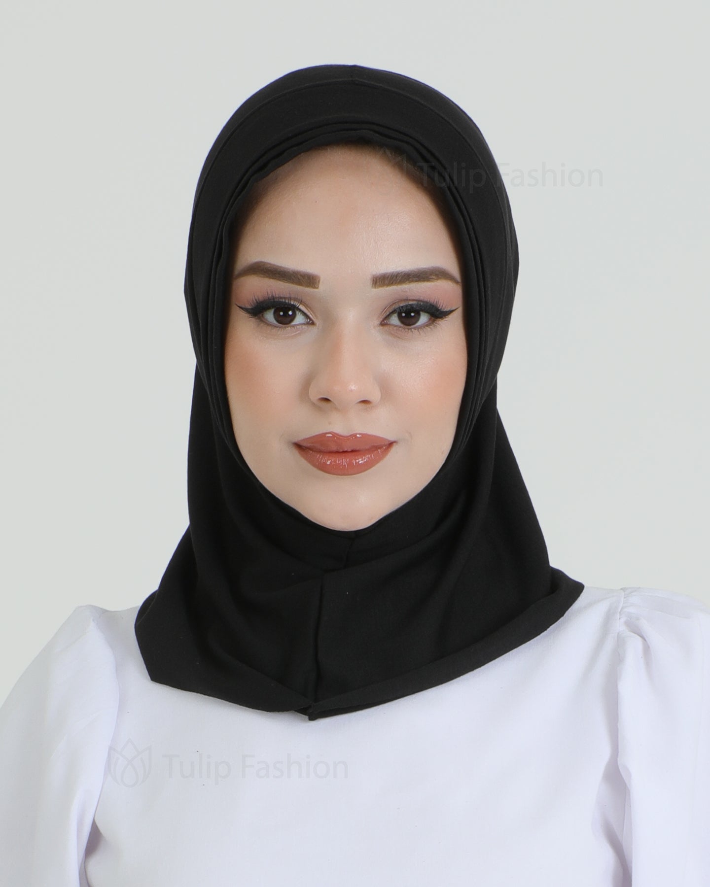 Hijab - Jersey Stripes One Piece - Black