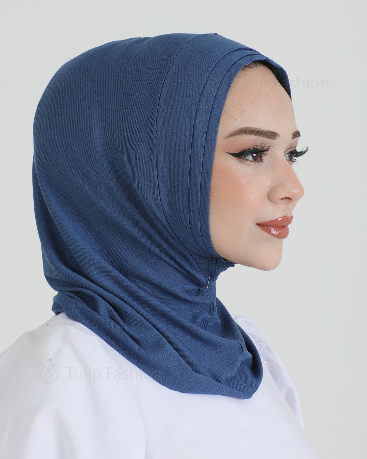 Hijab - Jersey Stripes One Piece - Royal Blue