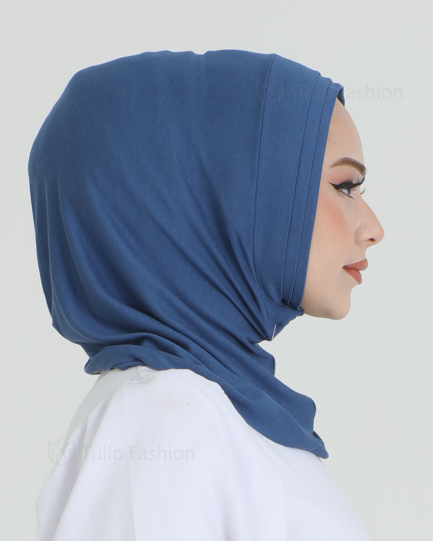 Hijab - Jersey Stripes One Piece - Royal Blue
