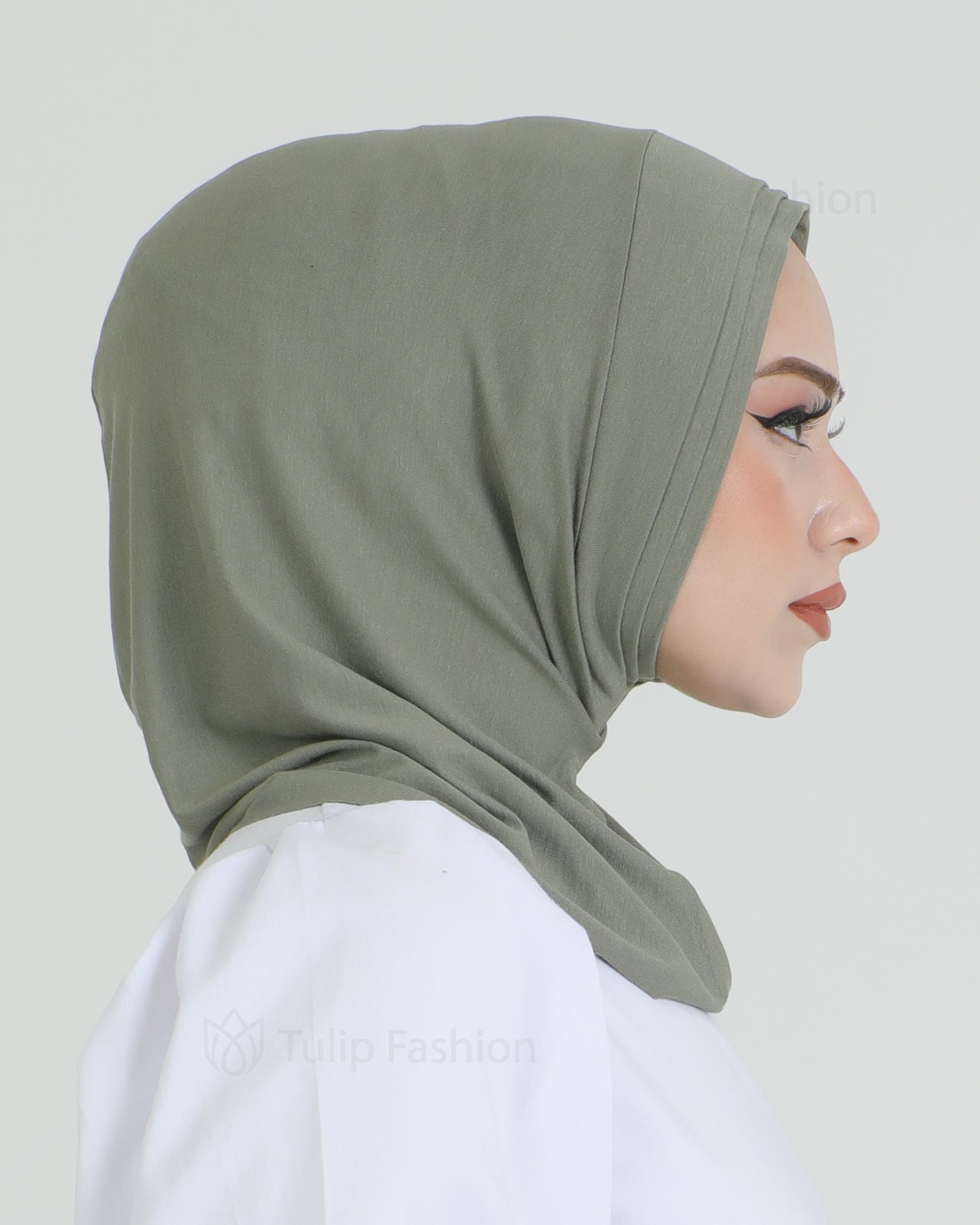 Hijab - Jersey Stripes One Piece - Pistachio Green