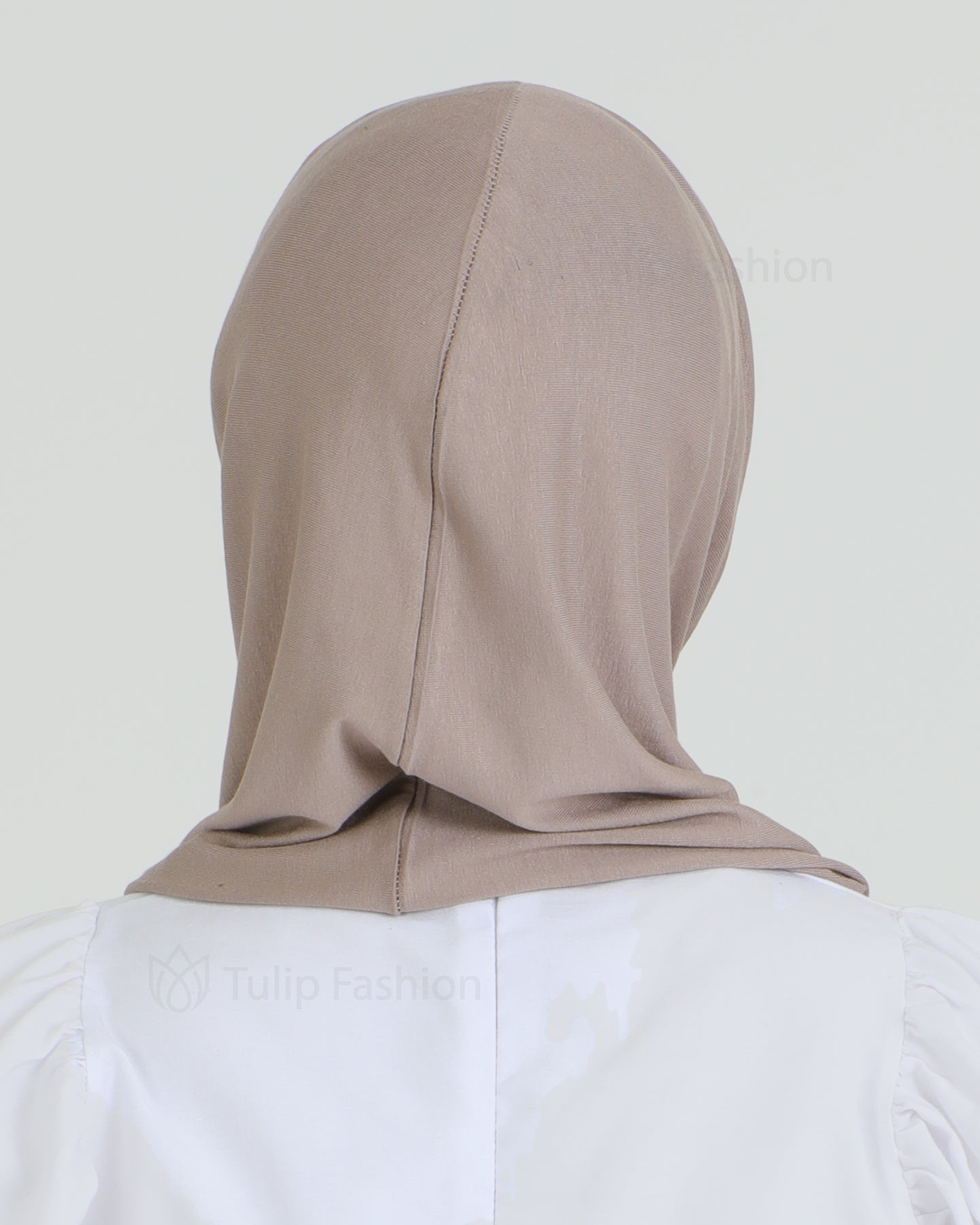 Hijab - Jersey Stripes One Piece - Nude Beige