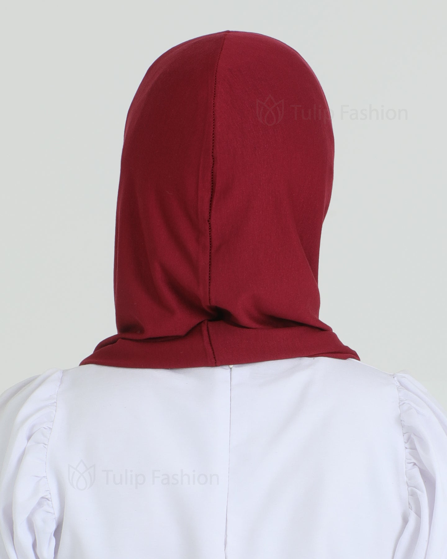 Hijab - Jersey Stripes One Piece - Maroon