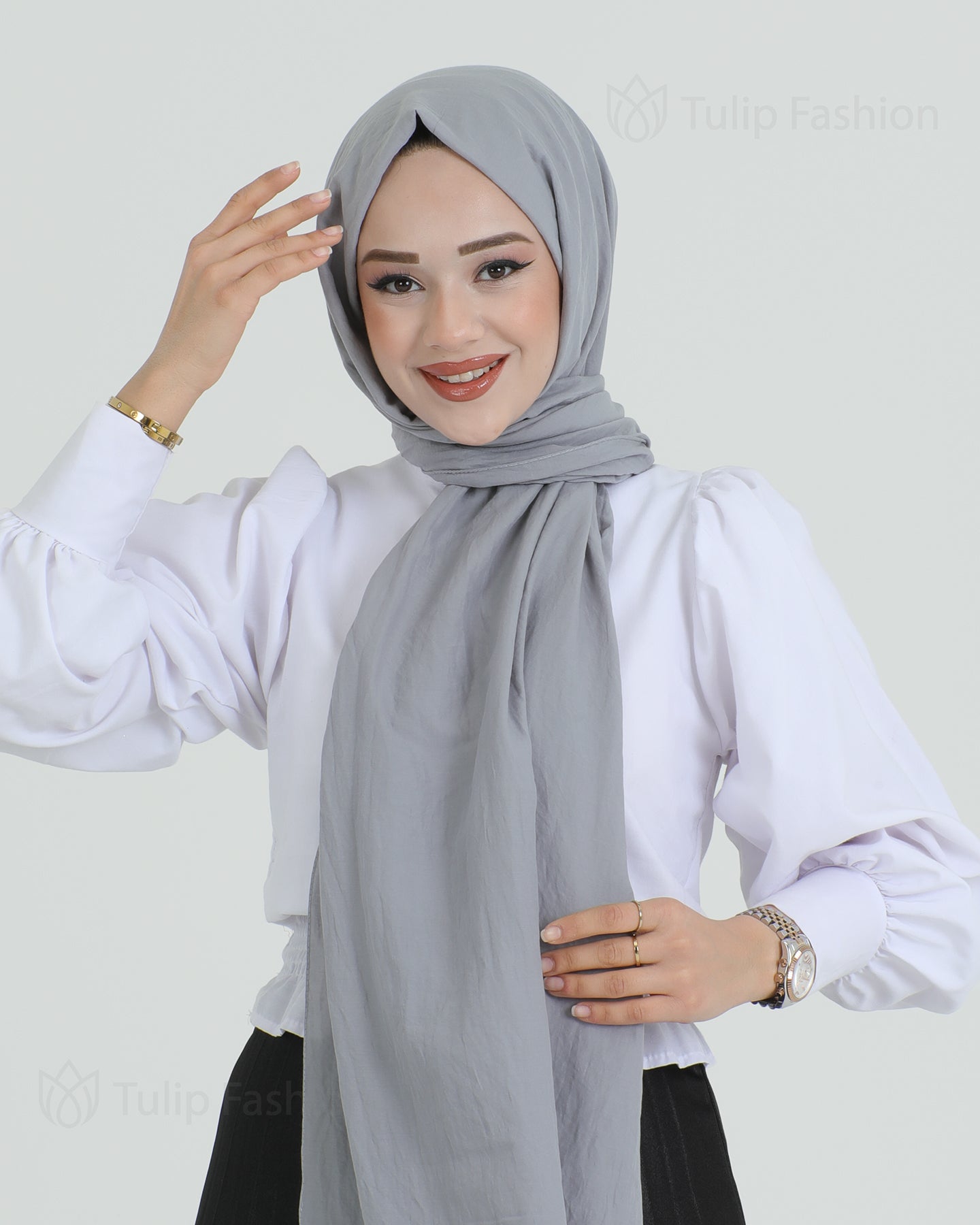 Hijab - Woven - Gray