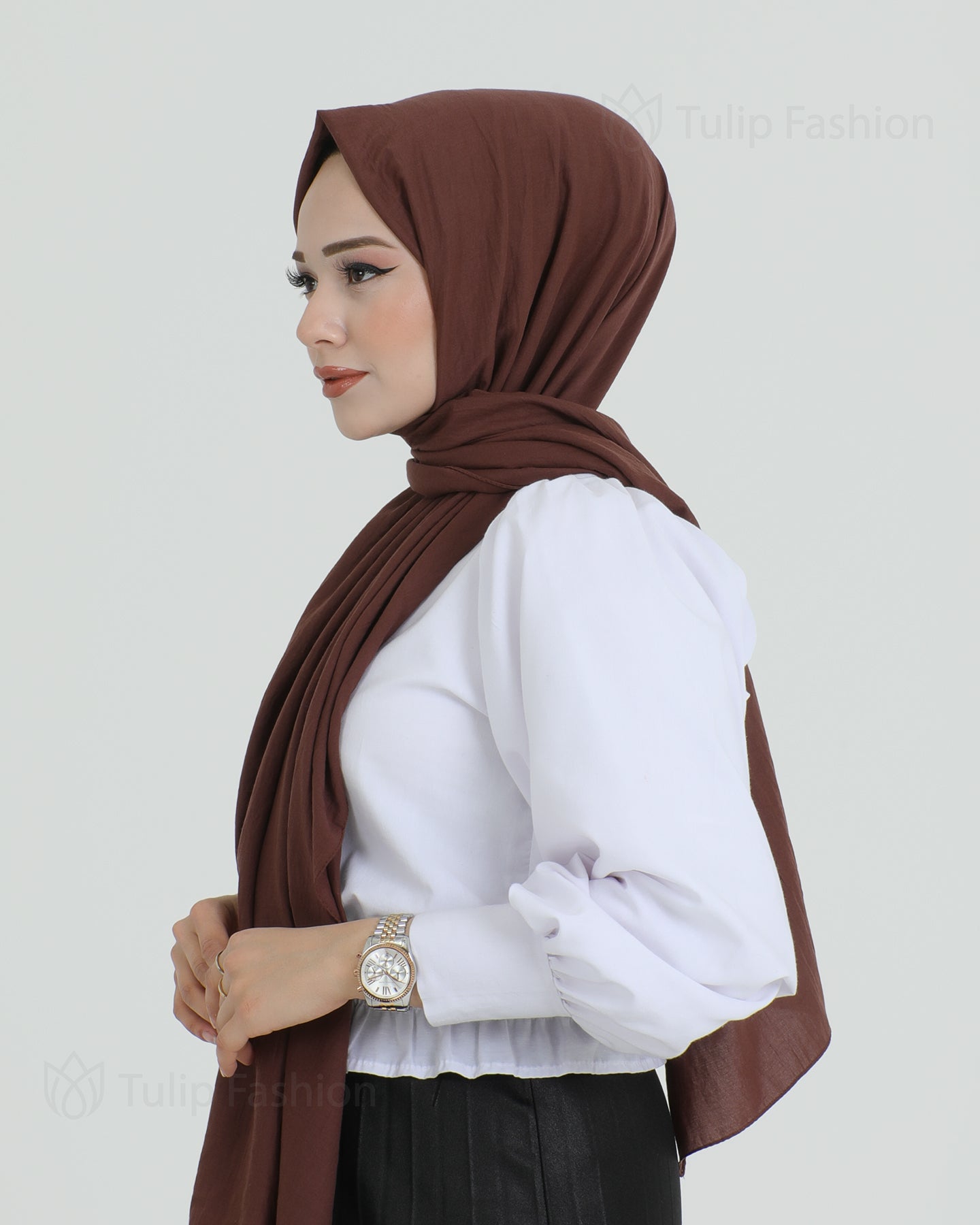 Hijab - Woven - Brown