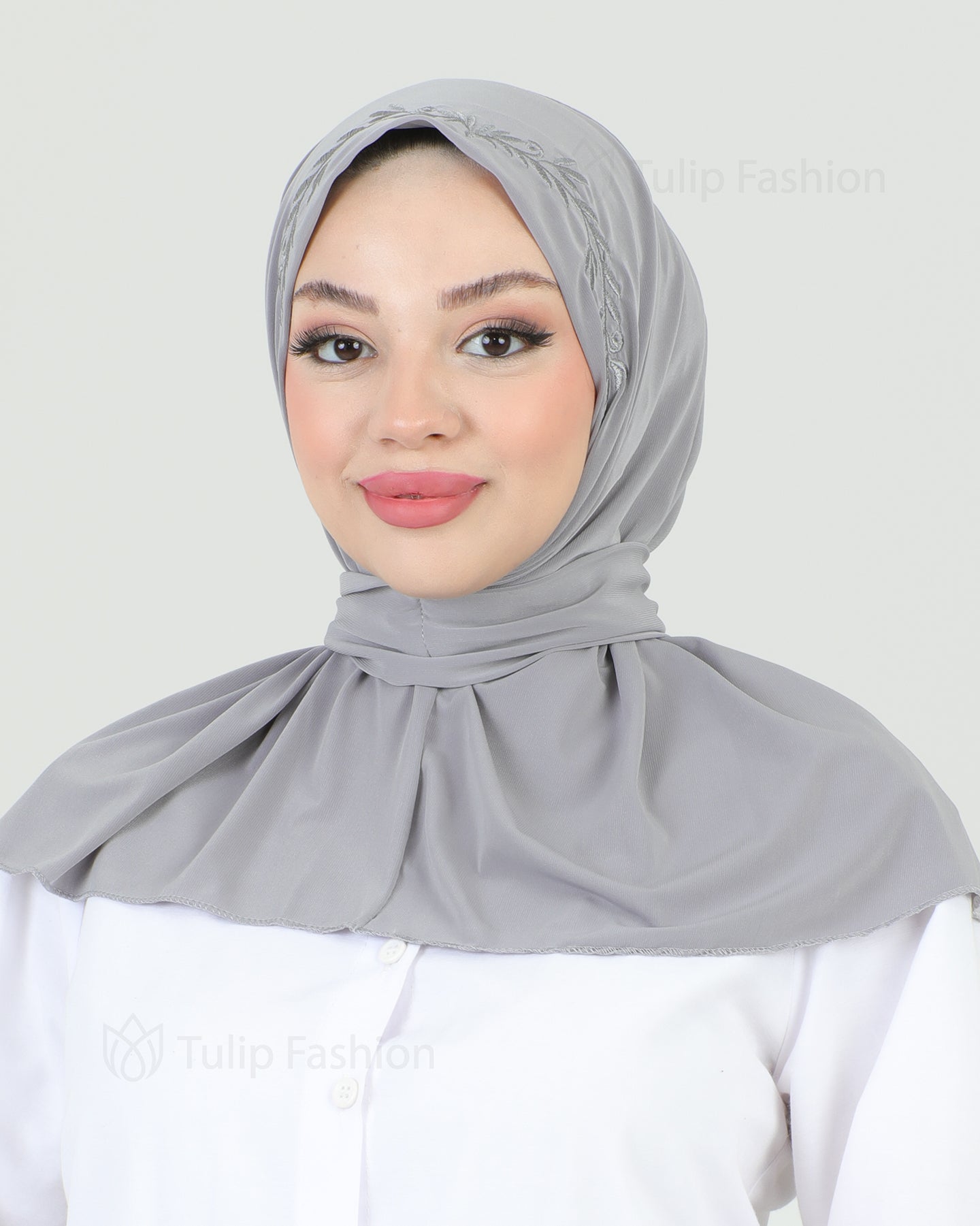Hijab - Instant Lycra Leaf - Light Gray